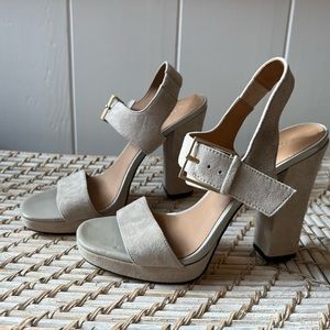 Calvin Klein Nude Suede Heels *NEW* - Size 7.5